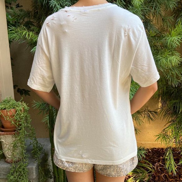 David Bowie Live Santa Monica '72 Light Cream crewneck T-shirt Size M - Picture 3 of 4